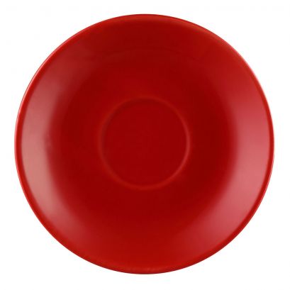 Saucer for LV-35-R 4 1/2" (36/Case) – A durable 4 1/2-inch red saucer designed to complement the LV-35-R cup. Provides a stable base for serving hot beverages and enhances presentation, ideal for restaurants, cafés, and catering use.