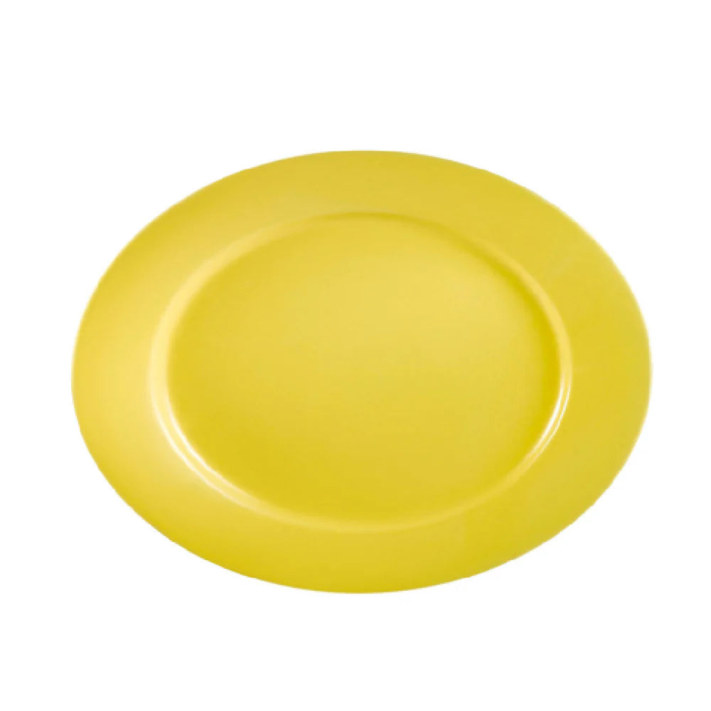 Platter R.E. Yellow 15" (12/Case) – A bright 15-inch yellow platter, ideal for serving large entrées, appetizers, or shared dishes. Crafted from durable, high-quality stoneware, perfect for restaurants, cafés, catering, and vibrant table presentations.