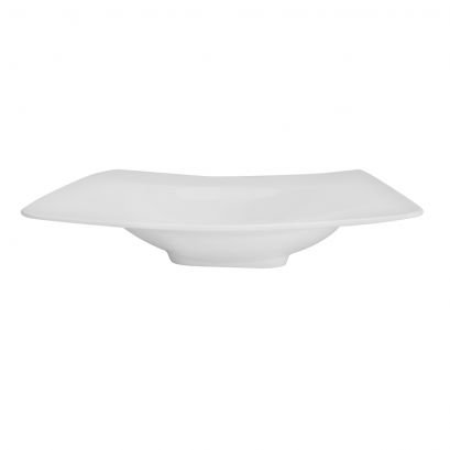 Square Soup Plate 10oz 9" (24/Case) – A 10-ounce square soup plate with a 9-inch diameter, ideal for serving soups, stews, pasta, or saucy dishes. Made from durable, high-quality stoneware, perfect for restaurants, cafés, catering,