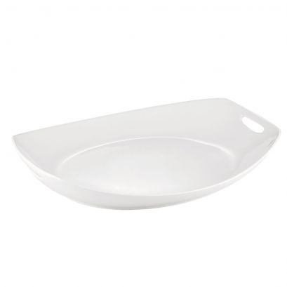 C.A.C. Handled Squared Oval Tray 14" white porcelain with side handles – SKU RSCAC-MX-STU41-12