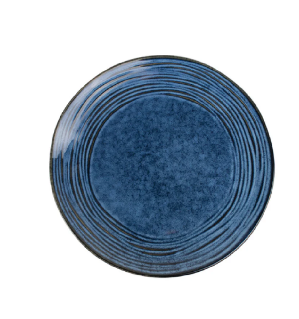 C.A.C. NEP-21-12 Neptune Plate, 12 1/4" porcelain in Starry Night Blue/Black glaze, chip-resistant and dishwasher safe – case of 12