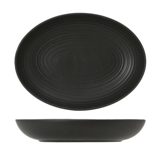 C.A.C. OLA-16-BLK-12 Orlando Plate Straight Side – 10 1/2" matte black porcelain plate, case of 12