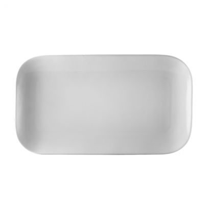 C.A.C. OXF-C34-24 Coupe Rectangular Platter – 8 3/8" white porcelain serving platter, case of 24