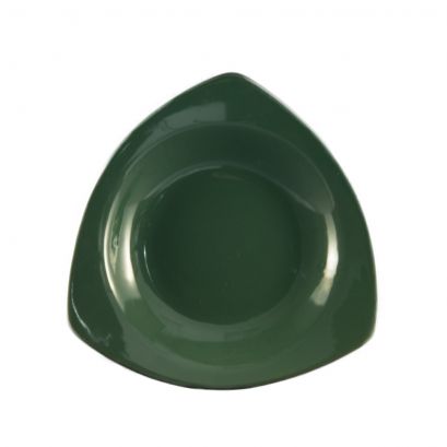 C.A.C. P-77-G-12 Triangular Pasta Bowl – 10 1/2" green porcelain bowl, 22oz, case of 12