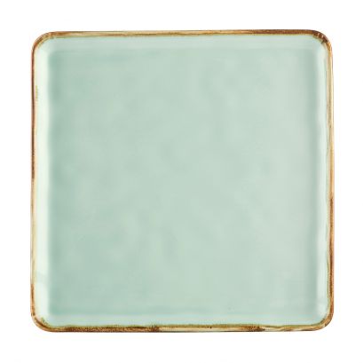 C.A.C. PMS-SQ16-G Square Plate – 10" light green porcelain plate, 12 per case