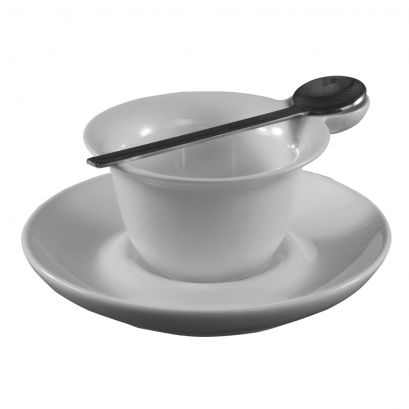 C.A.C. PTC-4-S 2 oz cup with matching saucer and spoon, case of 16