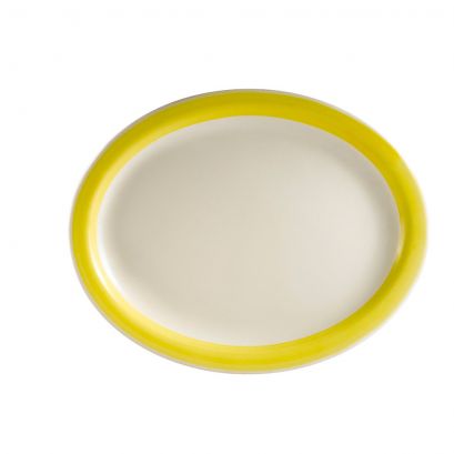 C.A.C. R-12-Y R.E. yellow oval platter, 10 3/8-inch, case of 24