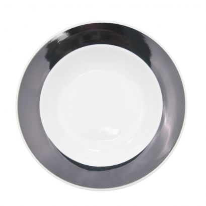 C.A.C. R-125-BLK 30oz black pasta bowl with 12 3/4-inch diameter, case of 12
