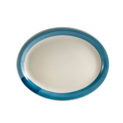C.A.C. R-12NR-BLU N.R. blue oval platter, 9 1/2-inch, case of 24