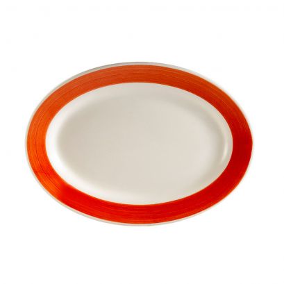 C.A.C. R-13-R R.E. red oval platter, 11 1/2-inch, case of 12