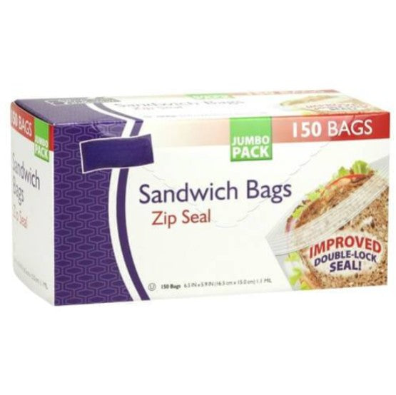 Resealable zip seal sandwich bags, BPA-free, leak-proof, airtight food storage, durable plastic bags, meal prep, lunch bags, travel-friendly, snack storage, kitchen essentials, reusable.