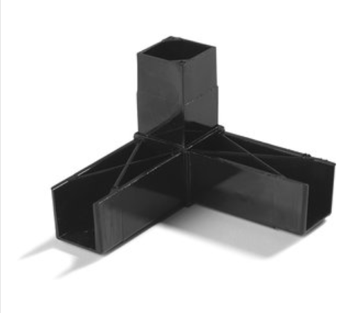 Maintain your Five Star Buffet Bar with the 1 Inch Gray 90 Degree 3 Prong Sneeze Guard Assembly Blocks 900231. Durable polycarbonate construction resists staining, breaking and chipping.