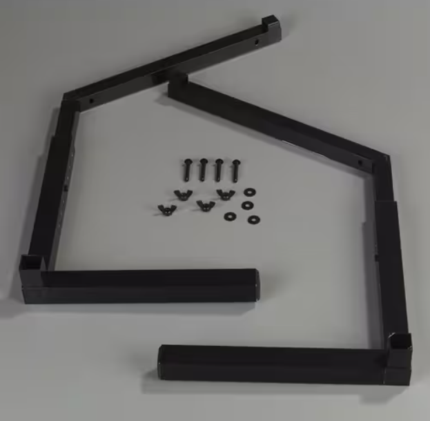 Support your adjustable sneeze guard system with the Black Adjustable Single Sided Sneeze Guard Legs 994803. Designed for stable positioning and dependable support in commercial buffet and foodservice applications.
