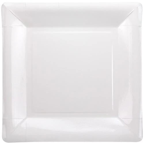 Elegant pearl square disposable plates in 7-inch and 10-inch sizes, perfect for weddings, parties, and events. Sturdy, stylish, and ideal for appetizers, main courses, or desserts.