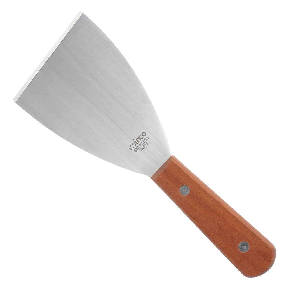 Winco TN526, 4-3/8" x 3" Blade Wooden Hdl Scraper, EA