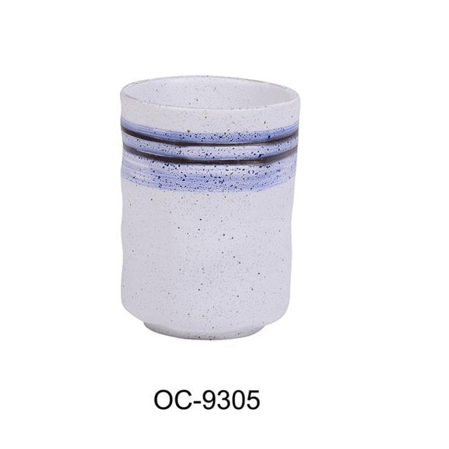 Yanco Tea Cup OC-9305 is a stylish and durable choice for serving tea, coffee, and other hot beverages. Made from high-quality porcelain with a smooth glazed finish, this round tea cup features an elegant blue and white design that adds a refined touch to any setting. With a 9 oz. capacity, it is the perfect size for enjoying your favorite drinks. Designed for convenience, this tea cup is dishwasher, oven, and microwave safe, making it ideal for both home and commercial use.