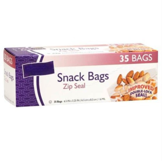 Zip seal snack bags, resealable, leak-proof, food storage, BPA-free, travel-friendly, snack-sized, airtight seal, lunchbox storage, kitchen essential, meal prep, reusable snack bags.