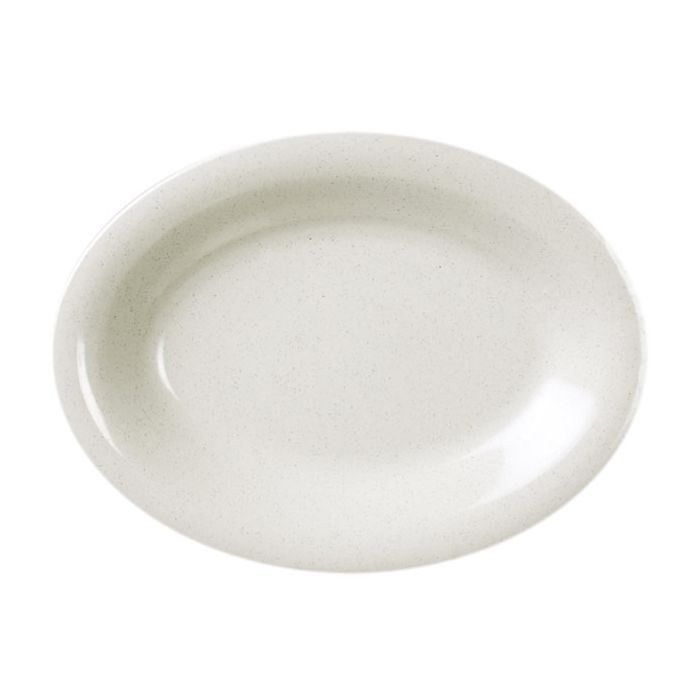 Thunder Group Platter 12/Pcs is perfect for serving salads, pastas, baked goods or sides. Even fresh fruits and vegetables will look like an exquisite dish on a platter like this. The San Marino collection has soft lines and milky-white speckled design providing a stylish appearance that can fit in any decor. All Western San Marino dinnerware made to resemble elegant presentation of fine china.