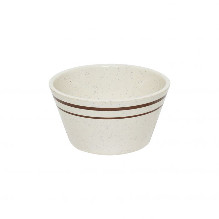 Thunder Group Bouillon Cup 12/Pcs is perfect for broth and individual portions of soup in Asia-themed restaurants. This two-tone stone-colored bouillon cup will bring some friendly ambiance to your food presentation. Manufactured from a durable plastic material this dinnerware is extremely popular for its nearly unbreakable structure. However, with heat resistance of up to 212° F or 100° C, melamine is not suitable for cooking and warming foods in a microwave or oven. It is dishwasher safe.