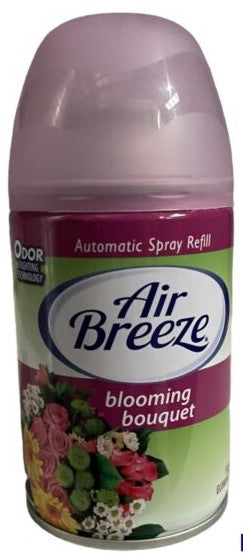 Air Breeze 6.2 oz auto spray refill in Blooming Bouquet scent for automatic air fresheners.