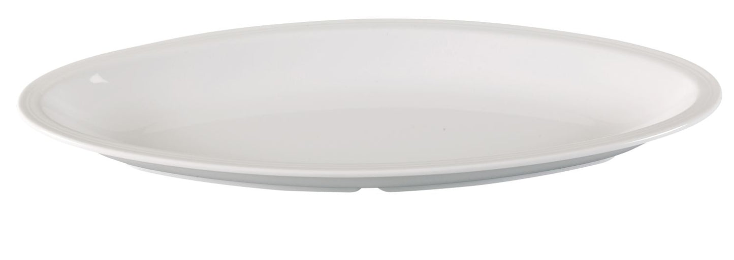 Yanco Deep Platter CAT-5019 12/Pcs Performed in stylish white color, it can be used for serving vegetables, cold cuts, fresh greens or Asian appetizers. Manufactured from durable and reliable melamine, this dinnerware is popular for being unbreakable and affordable at the same time. Thanks to the stylish Catering collection, these platters will perfectly fit any establishment design. They will always look nice in your cafe, restaurant or catering events.
