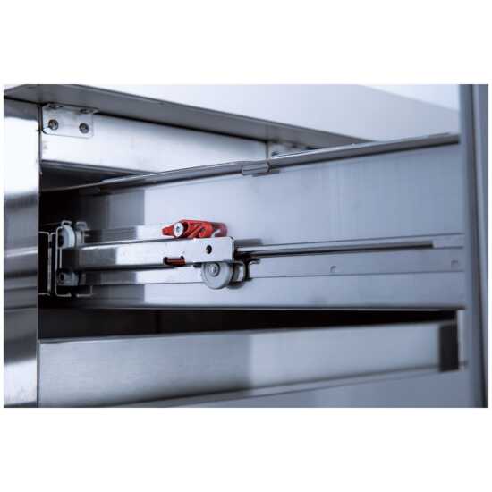 The Coldline CB72 is a 72-inch four-drawer refrigerated chef base equipment stand, designed to store ingredients and provide a durable base for heavy kitchen equipment in high-volume commercial kitchens.