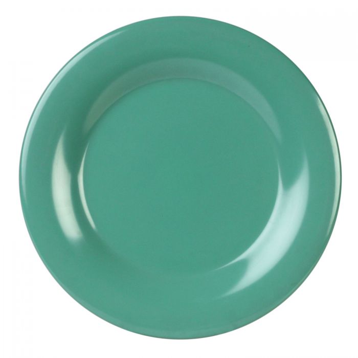 Thunder Group Wide Rim Plate 12/Pcs embodies the look of ceramic tableware but is much more durable and affordable. This wide rim round plate is of shatter resistant quality. It is constructed out of a heavy-duty commercial weight melamine, surpassing the restaurant and health safety standards. The plain design with a wide rim and saturated green color make this melamine plate suitable for a variety of occasions and all kinds of establishments.
