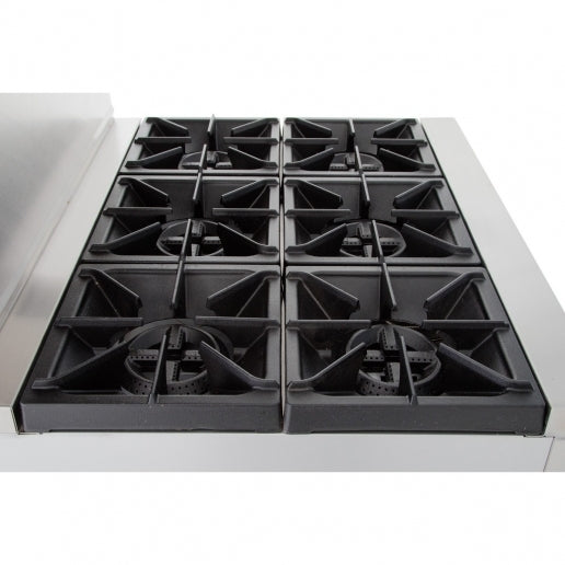 Cookline TR36-6-NG 36-inch 6 burner commercial gas range with oven natural gas for professional cooking in restaurants cafes and commercial kitchens