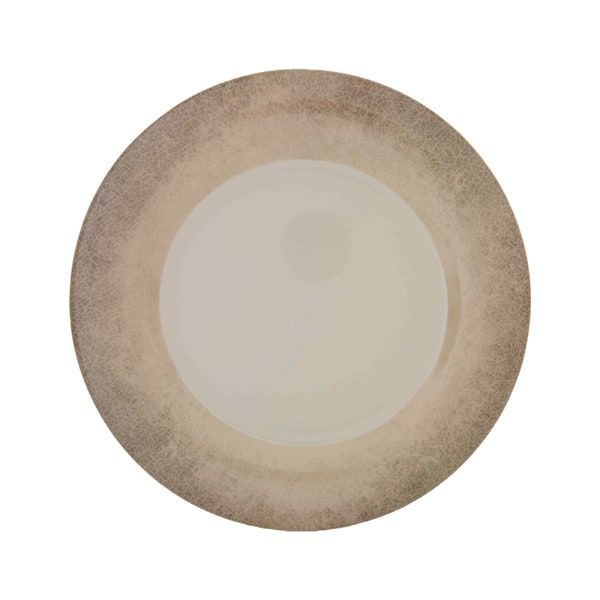 Thunder Group Wide Rim Dinner Plate 12/Pcs is a piece of durable tableware. This wide rim round plate has a presentation of ceramics and break-resistant structure of melamine. You can use it to serve all kind of dishes such as appetizers, entrees, desserts, and more. It is affordable and easy-to-use. The Jazz collection has a vintage and elegant appearance. All Western Lotus tableware features creamy color and beige pattern made to resemble cracked edge of the ceramics.