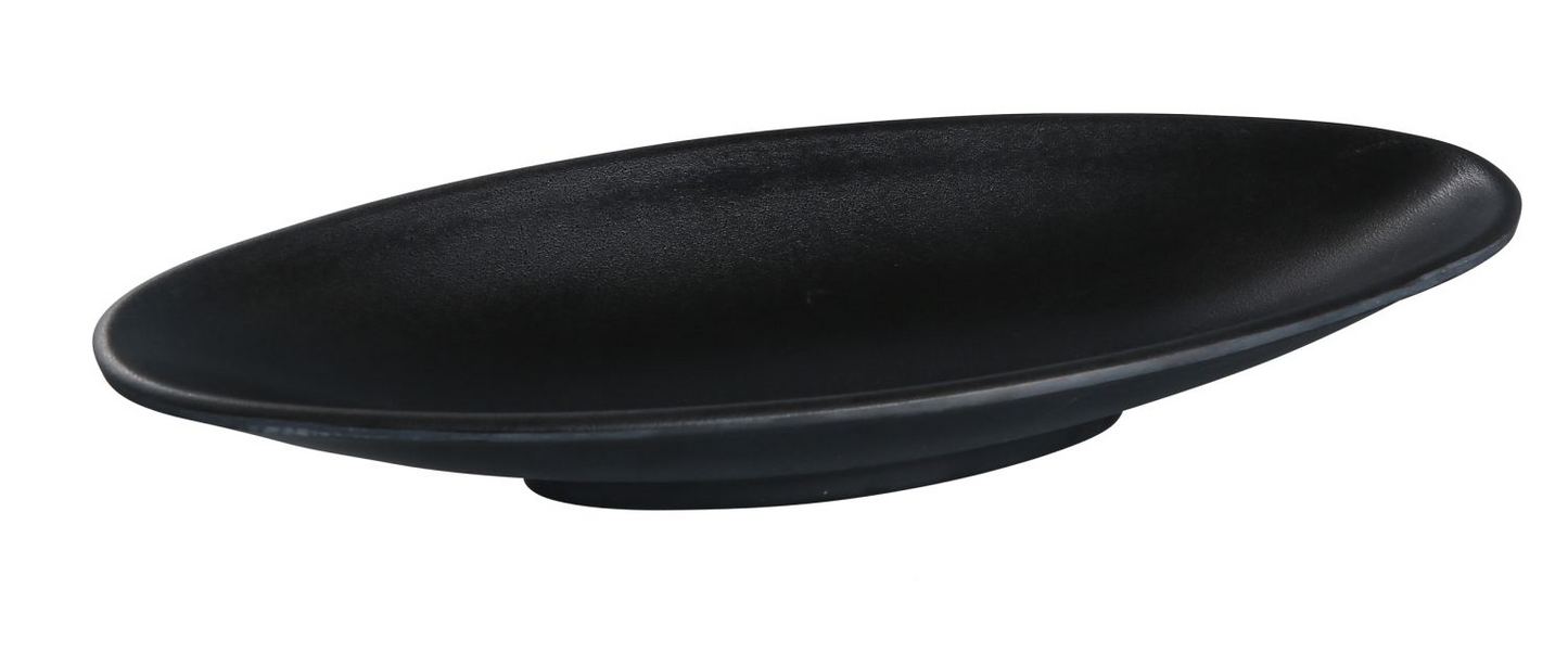 Yanco Deep Boat Plate BP-4112 is a great and affordable restaurant tableware. It is made from durable and reliable melamine material, which makes the plate look like ceramics. You can use this stylish plate to serve any dish you want. For example, you can use it for presenting cakes, appetizers or serving hot meals. The Black Pearl collection has an elegant and stylish design. Performed in classic black color With matte finish, it will perfectly fit any restaurant environment.