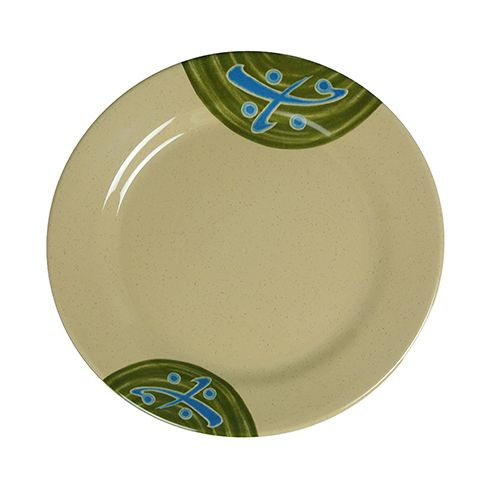 Yanco Round Plate JP-1010 It is made from durable and reliable melamine material, which makes the plate look like ceramics. You can use this stylish plate to serve any dish you want. For example, you can use it for serving tortillas, rice, noodles, appetizers or hot meals. The Japanese collection has an elegant and stylish design. Performed in green color, it will perfectly fit any restaurant environment.