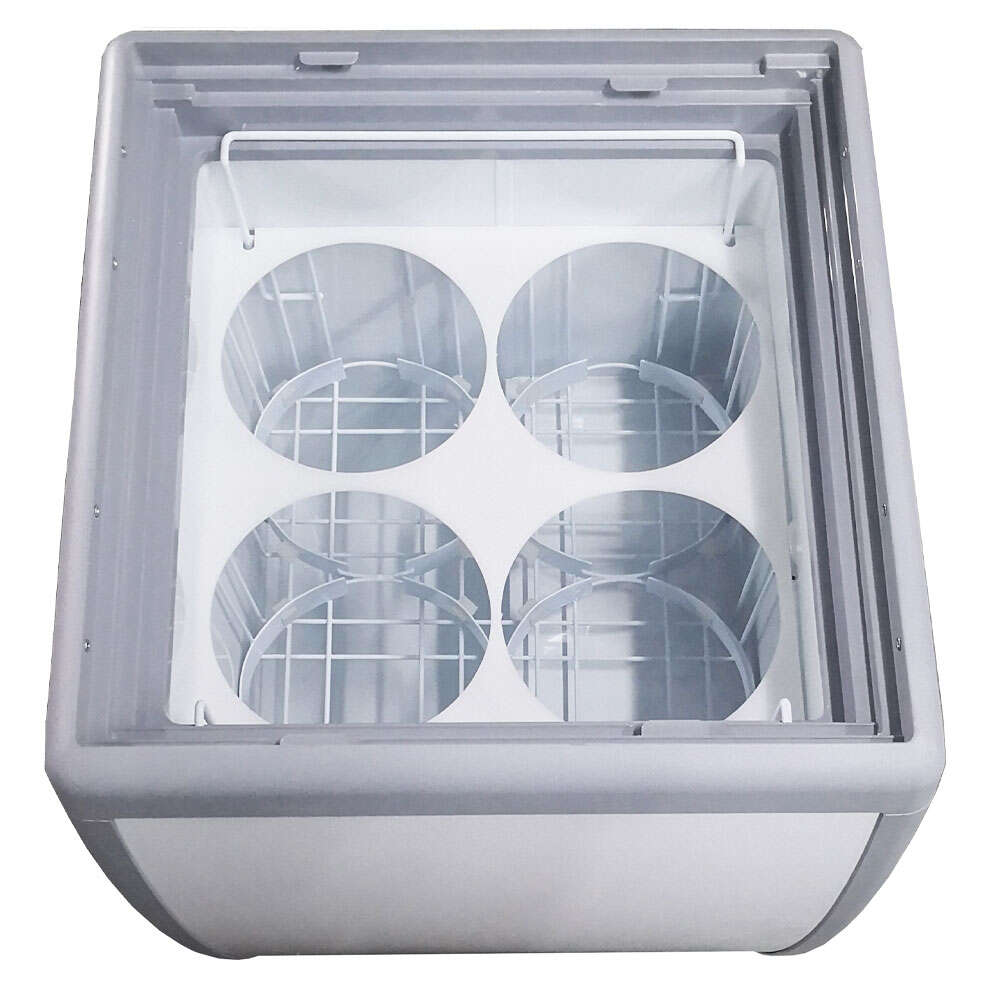The Coldline DP-160 is a 26" ice cream dipping cabinet freezer with a 4-tub capacity, designed for small-scale commercial use. It keeps ice cream at ideal serving temperatures for easy scooping.