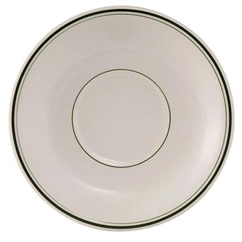 Yanco Saucer GB-2 is a perfect match to Green Band porcelain color glazed cups that will make your table setting complete and even more elegant. Thanks to the high-quality porcelain material, this saucer is a reliable option for your food-serving establishment. It can be used in fine-dining restaurants, cafeterias, catered events or even hotels. Each one is dishwasher, oven, and microwave safe. Such round saucers are also NSF listed, which makes them safe for personal or commercial usage.