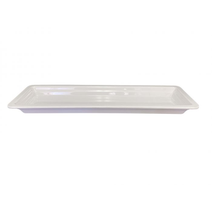 Thunder Group Gastronorm Pan can be used for serving burrito, bbq chicken wings, steamed vegetables, or any other dish. This white melamine pan is extremely durable and made for the both cold and hot food. Featuring a solid, smooth construction this pan has 1 1/2-Inch depth to hold your main dishes, entrees, or desserts. Melamine pan is not suitable for cooking and warming foods in a microwave or oven. Thunder Group melamine pan is an attractive and practical solution for any budget.