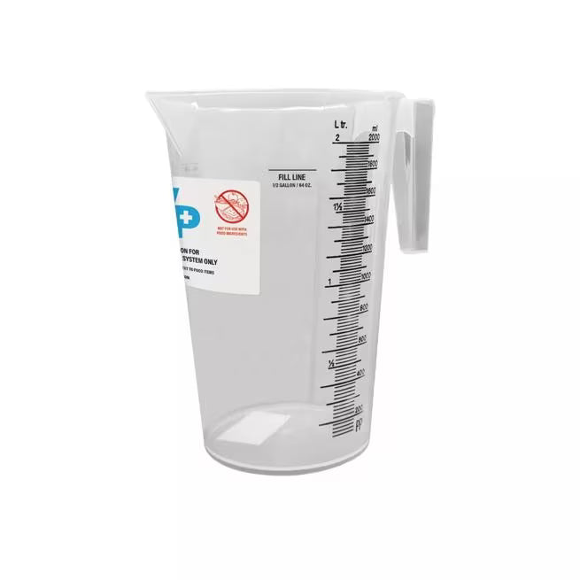 64 oz Clear WipesPlus Measuring Cup designed for WipesPlus Multi-Task Wipes and Multi-Task Buckets. Accurately measures chemical solutions for consistent cleaning and sanitizing applications.