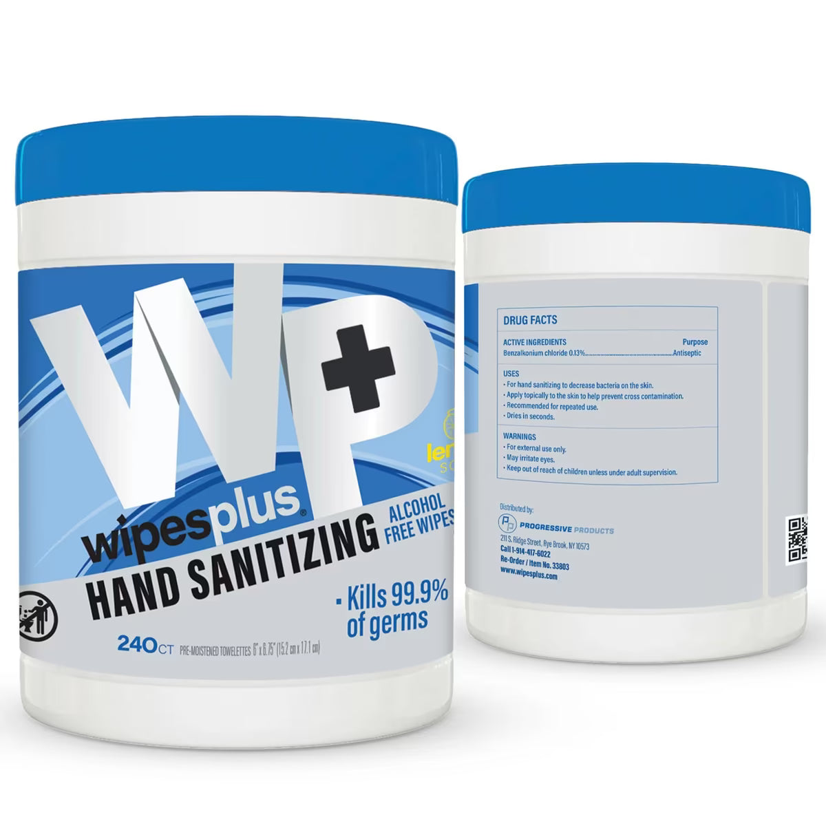 WipesPlus 240 Count Hand Sanitizing Alcohol Free Wipes feature a water based FDA approved formula that kills 99.9% of germs. Enriched with Aloe Vera to clean, sanitize and moisturize hands without alcohol.