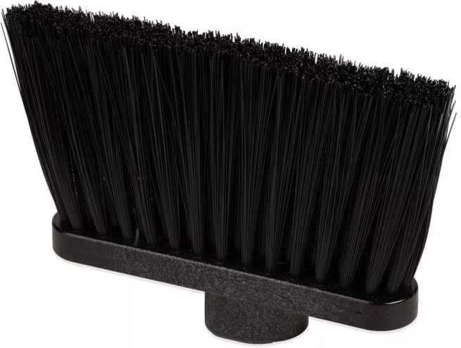Black Duo Sweep Light Industrial Broom Head with 4 Inch synthetic bristle trim, dual handle positions and 3/4-5 ACME threads. Durable broom head designed to outlast traditional corn brooms in commercial cleaning environments.