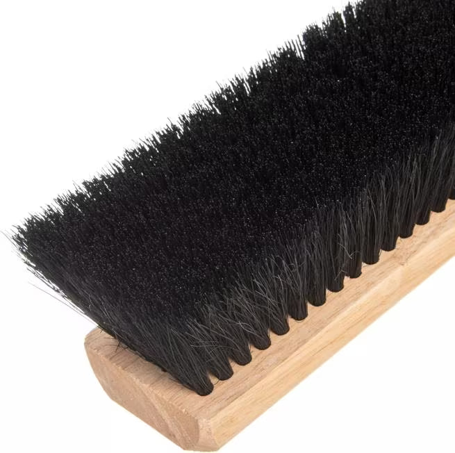 Shop the Flo-Pac 18 Inch Black Tampico Floor Sweep with natural Tampico bristles and a durable hardwood block. Heat and chemical resistant for heavy-duty commercial and industrial floor cleaning.