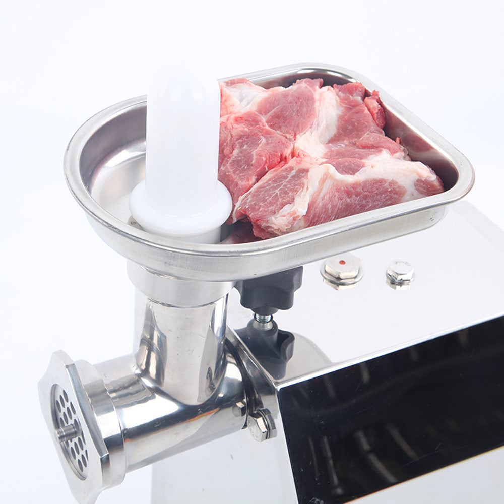 "Prepline MC12 #12 hub meat grinder with a capacity of 250 lbs, designed for efficient grinding in commercial kitchens and butcher shops.