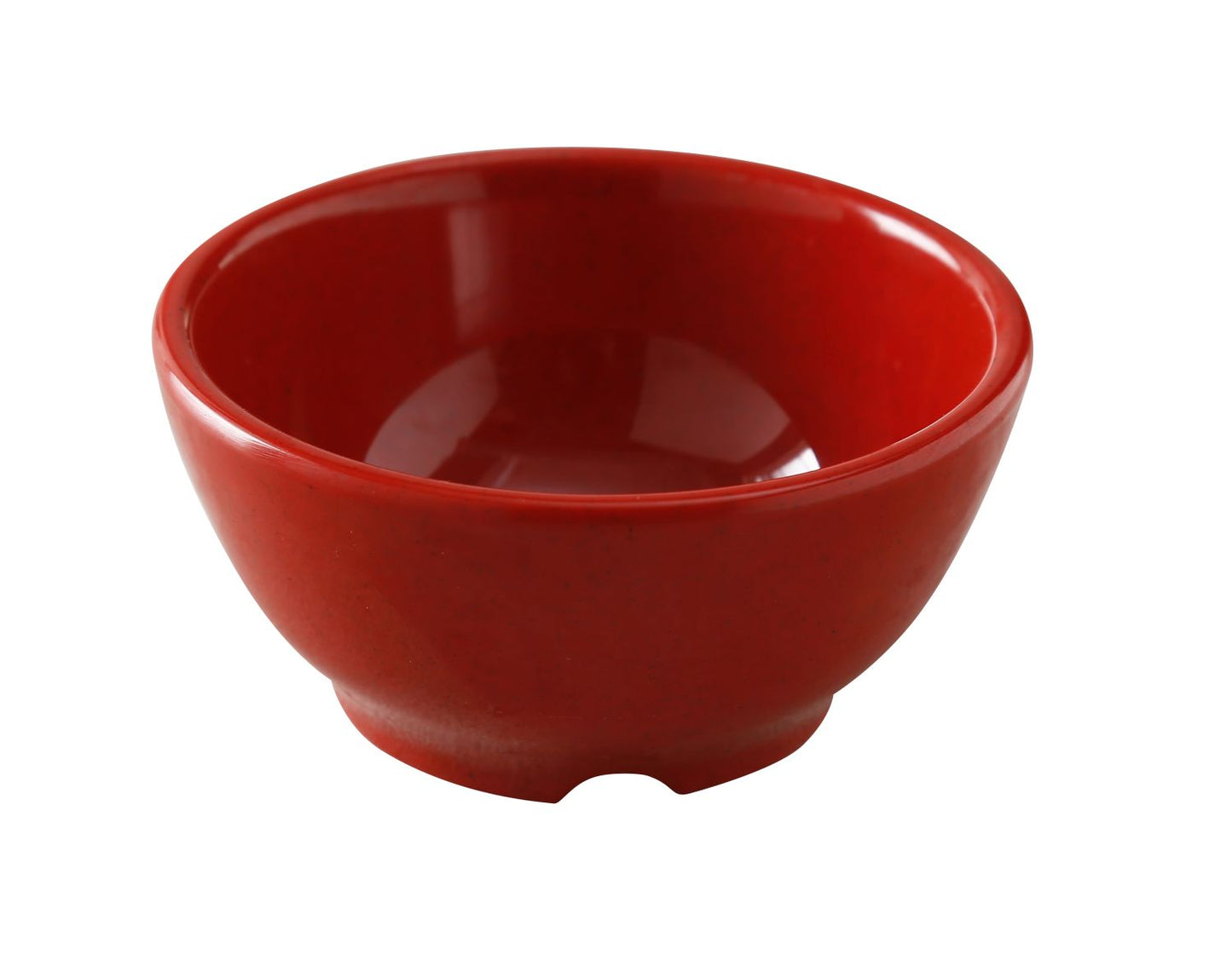 Yanco Bowl ME-504 It is made from durable and reliable melamine material, which makes the bowl look like ceramics. You can use these unique round bowls to serve such dishes like rice, miso soup, noodles or salads. Thanks to the elegant Mexico collection style, the bowl will perfectly fit any food-serving establishment design. Performed in red speckled design, such melamine tableware is an ideal solution for those who choose high-quality, durable and affordable dinnerware for their place.