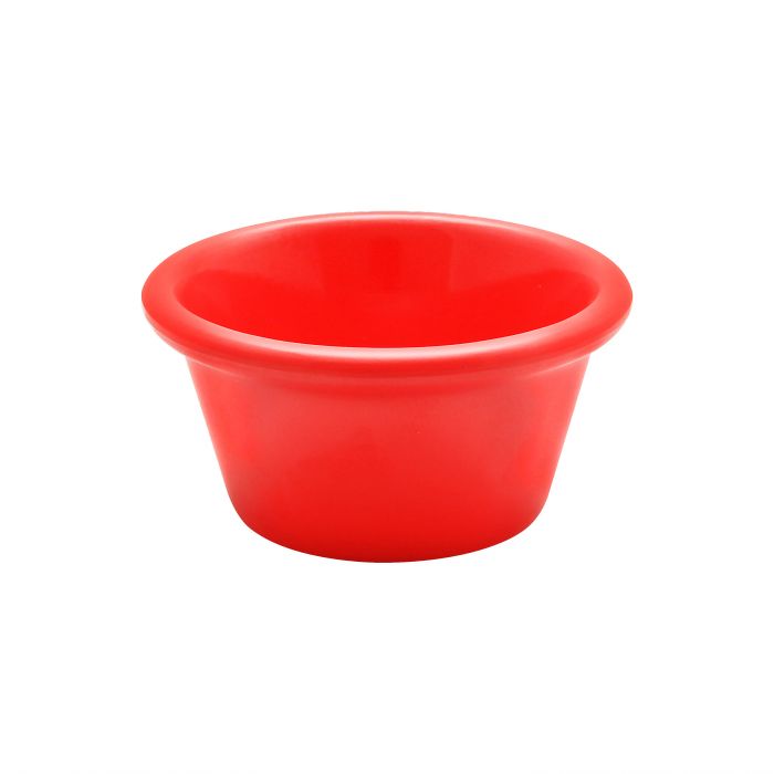 Thunder Group Smooth Ramekin 12/Pcs is a small ceramic-like bowl that will be perfect for serving various dishes. Such flat 2 1/2 Oz ramekin can be used for serving individual portions of sauces, dips, ice cream, side garnishes, and condiments. Made from durable scratch-resistant melamine this heavy duty 2 7/8-inch orange ramekin has a thick solid structure that can withstand long-time use and is effortless in maintenance.