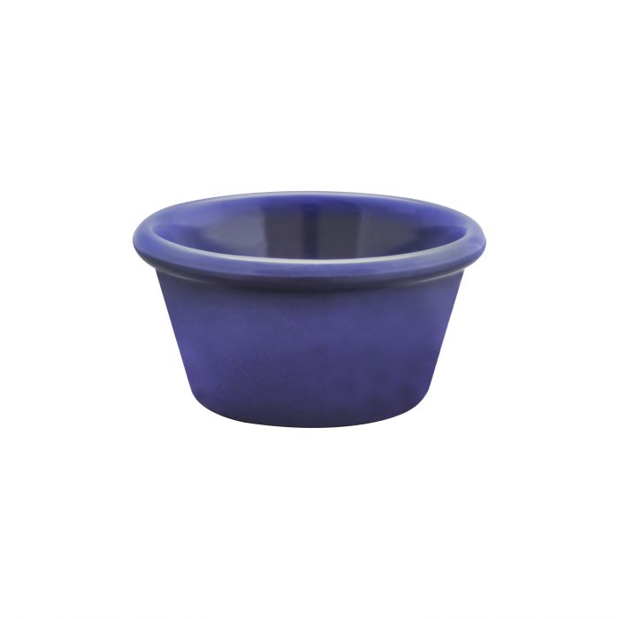 Thunder Group Smooth Ramekin 12/Pcs is a small ceramic-like bowl that will be perfect for serving various dishes. Such flat 6 Oz ramekin can be used for serving individual portions of sauces, dips, ice cream, side garnishes, and condiments. Made from durable scratch-resistant melamine this heavy duty 3 7/8-inch cobalt blue ramekin has a thick solid structure that can withstand long-time use and is effortless in maintenance.