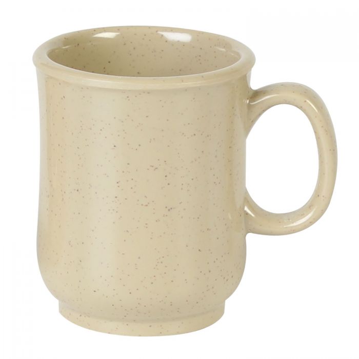 Thunder Group Bulbous Mug 6/Pcs is suitable for everyday dining. It has a high-temperature tolerance which makes it perfect choice to serve steaming hot chocolate, tea, or coffee. Designed with a comfortable handle, this 8 Oz ivory bulbous mug provides a secure grip. It will go well with a lot of table settings. Being made from melamine this mug is shatterproof and can handle frequent use without getting scratched.
