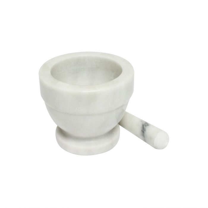 Thunder Group Marble Grinder is a durable and elegant kitchen tool designed to enhance food preparation with traditional grinding methods. Crafted from solid marble, this mortar and pestle set features a 5-inch diameter and a bowl-style design that provides a stable base for grinding. The naturally cool and non-porous marble surface ensures flavors remain pure and untainted by previous ingredients.