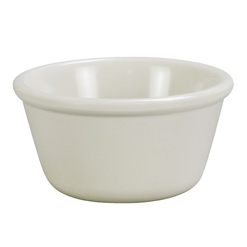 Yanco Smooth Ramekin NC-538B These bone white ramekin dishes are made from high-quality melamine material, that makes its dinnerware look like ceramics. These Milestone collection ramekins are commonly used for preparing and serving individual portions of a variety of dishes like creme brulee, cheese or egg dishes, macaroni and cheese, french onion soup and other food. These ramekin dishes would be perfect for your fine-dining restaurant, catered events, outdoor dining area or even hotels.
