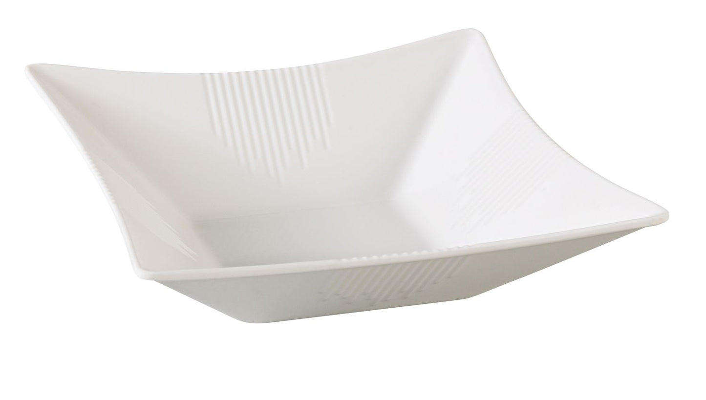 Yanco Square Seafood Bowl OK-2541 It is made from durable and reliable melamine material, which makes the bowl look like ceramics. You can use these unique square bowls to serve such dishes like seafood, rice, soups, salads or side dishes. Thanks to the elegant Osaka collection style, the bowl will perfectly fit any food-serving establishment design.