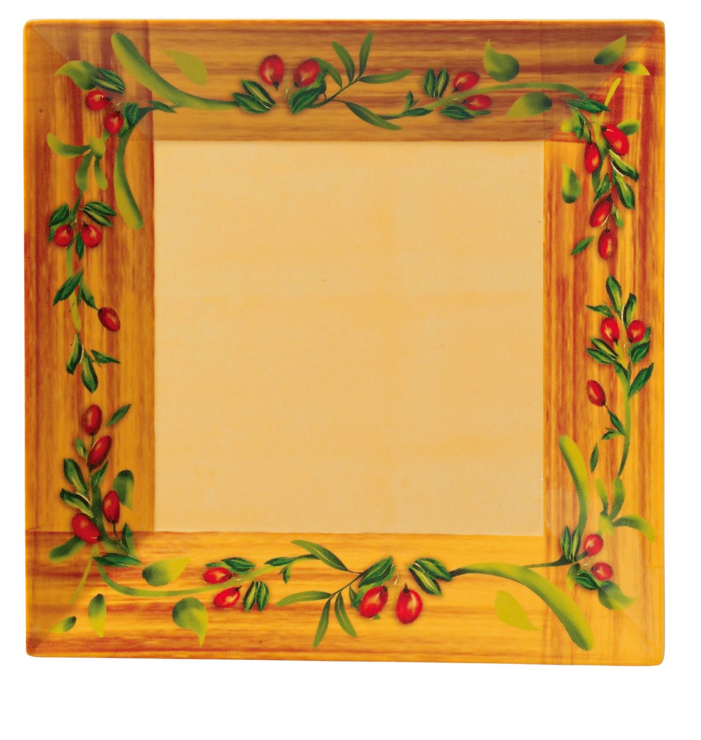 Yanco Square Plate OL-114 It is made from durable and reliable melamine material, which makes the plate look like ceramics. You can use this stylish plate to serve any dish you want. For example, you can use it for serving salads, side dishes, sushi or other meals. The Olive collection has an elegant and glorious design. Whether it's an Italian, Japanese or American cuisine, it will subtly emphasize the atmosphere of your establishment.