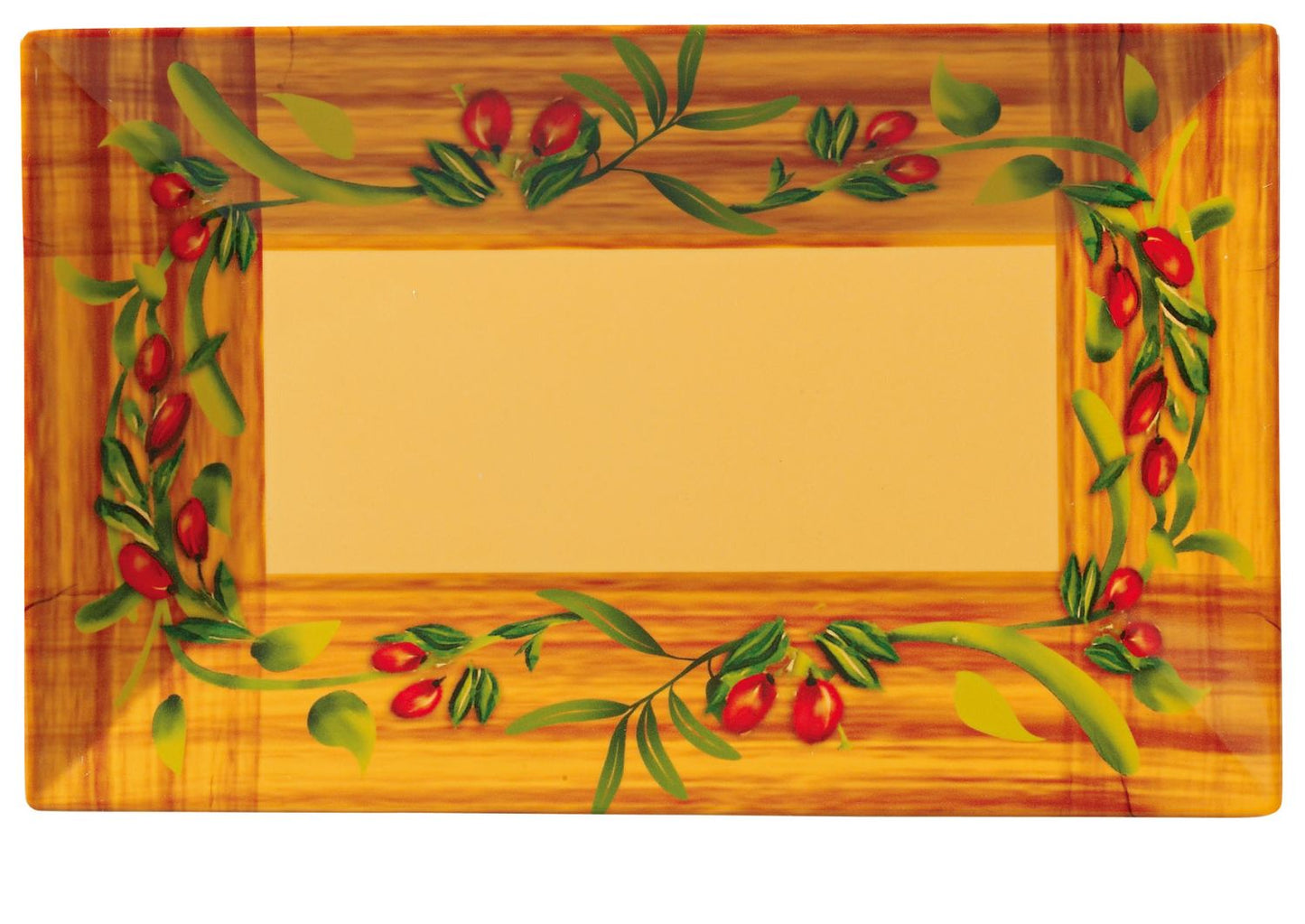 Yanco Rectangular Plate OL-212&It is made from durable and reliable melamine material, which makes the plate look like ceramics. You can use this stylish plate to serve any dish you want. For example, you can use it for serving salads, side dishes, sushi or other meals. The Olive collection has an elegant and glorious design.