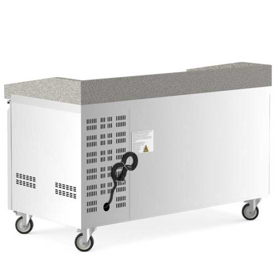 Coldline PDR-60 60" Refrigerated Pizza Prep with Marble Top: A commercial-grade prep table featuring a spacious marble top and refrigerated storage for efficient pizza preparation and ingredient organization.