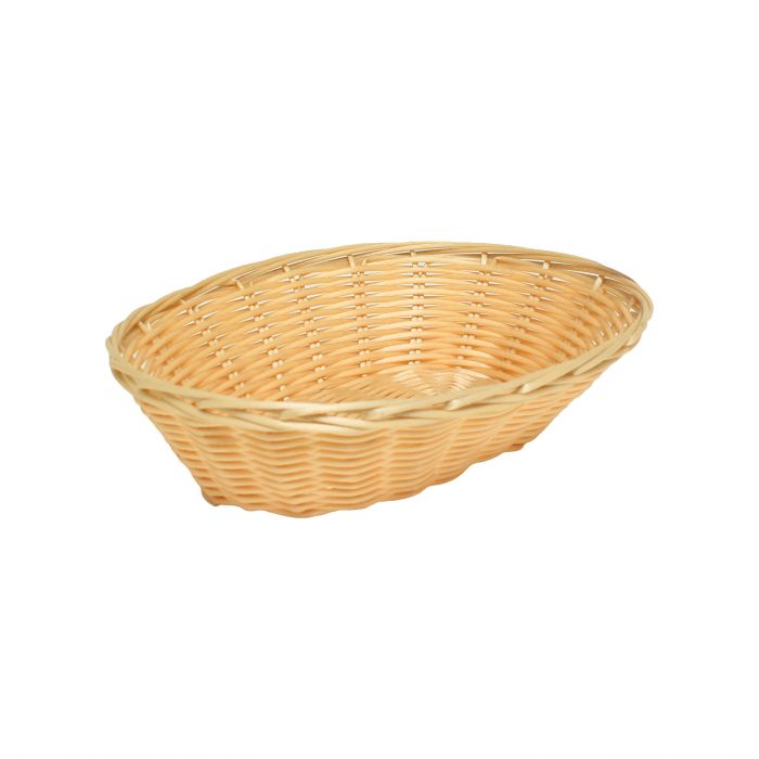 Thunder Group Oval Woven Bread Basket delivers both durability and charm, making it a reliable choice for food service professionals. With dimensions of 9.25 inches in length, 7 inches in width, and 2.25 inches in depth, this basket offers ample space for serving bread, fruit, or appetizers in a visually appealing way. Made from break-resistant plastic, it is built to withstand the demands of high-volume use.